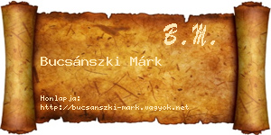 Bucsánszki Márk névjegykártya