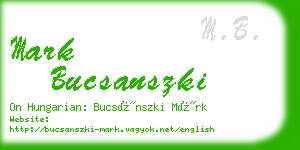 mark bucsanszki business card